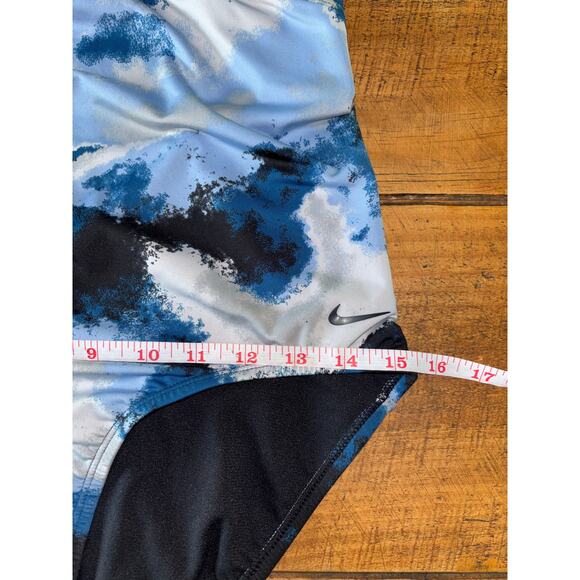 Womens Nike Swim Blue Black Cascade High Neck Racerback One-Piece Swimsuit Large - Picture 5 of 11
